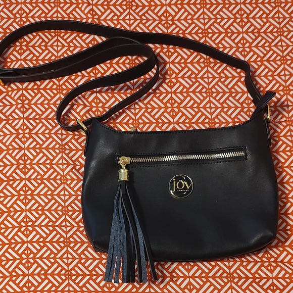 Joy Mangano Handbags - Joy Mangano Black Leather Crossbody Bag with Tassel and RFID Protection NWT